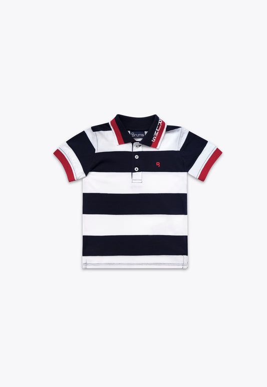 Striped Polo Shirt in BCI Jersey